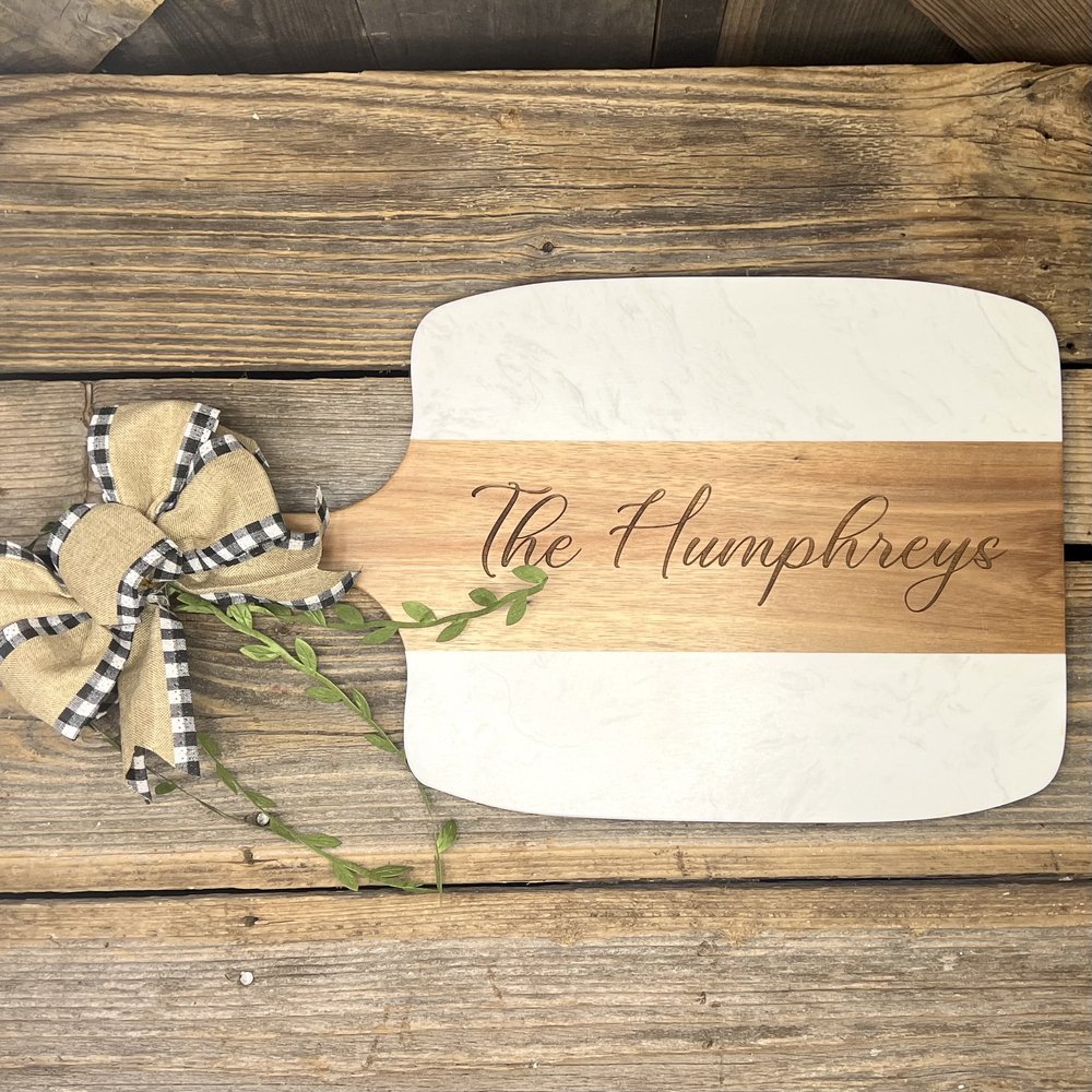 Acopa Marble & Acacia Cutting Board and Coaster Set